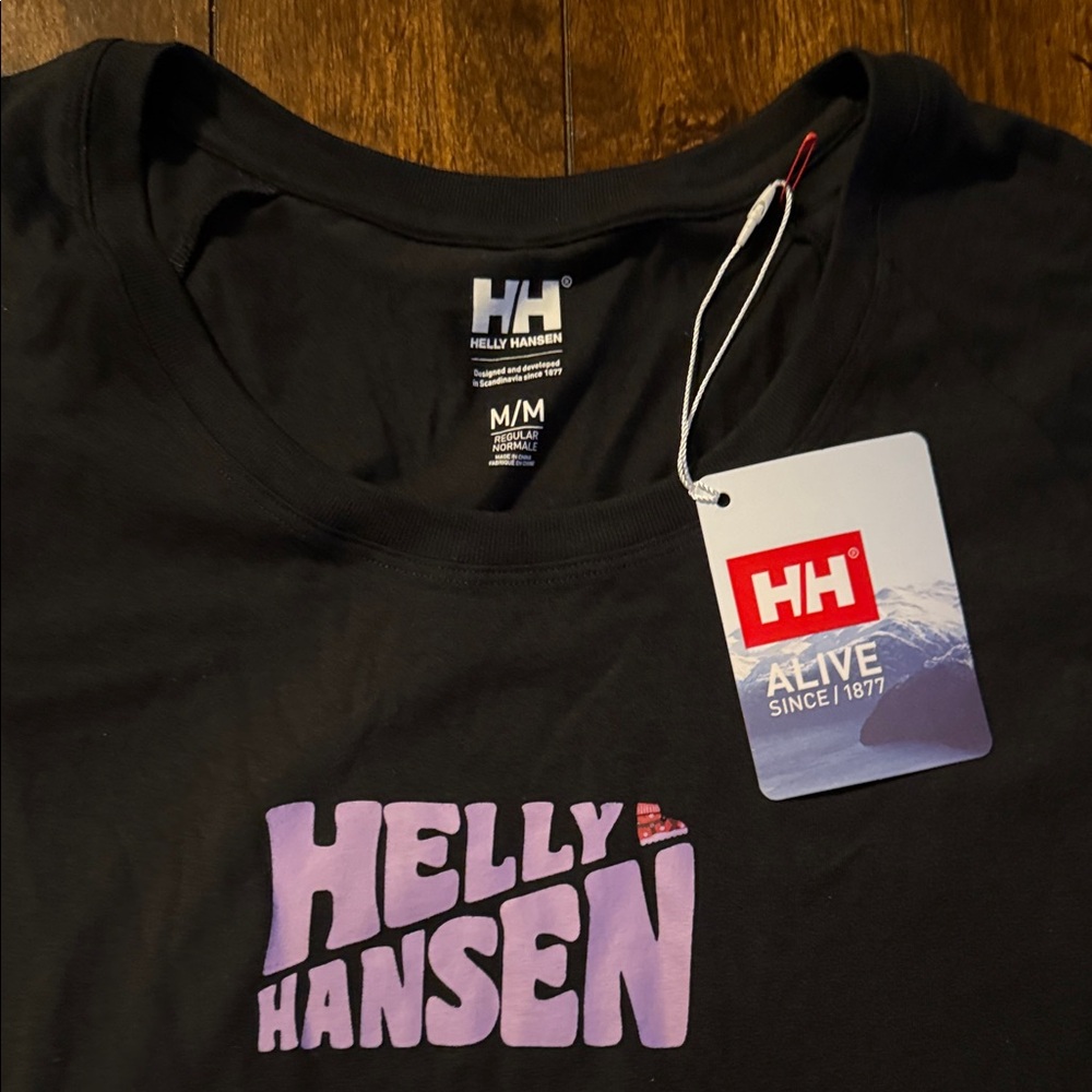 Helly Hansen Black and Purple Women's Tee (Brand New) - Picture 9 of 11